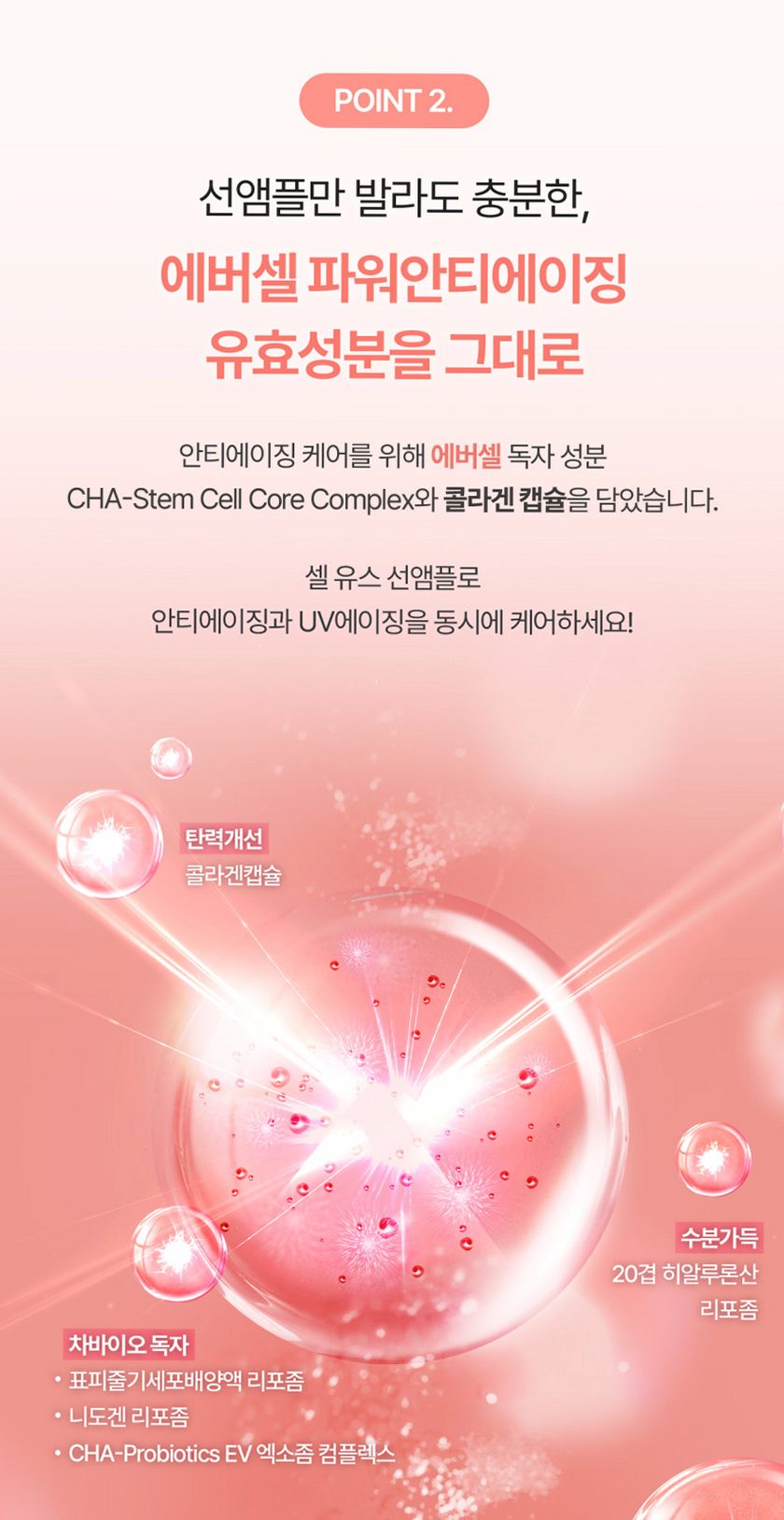 에버셀 셀 유스 선앰플 30ml 안티에이징 수분 선크림 미백 주름개선 자외선차단제