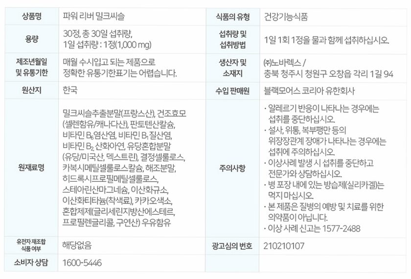 [코스트코] 블랙모어스 밀크씨슬 간건강 영양제 실리마린 비타민B 30정, 3개
